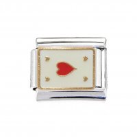 Ace of Hearts - card enamel 9mm Italian charm